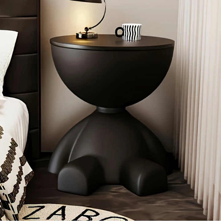 Otto Modern Black Storage Ottoman | Stylish &amp; Sturdy with Round Lid