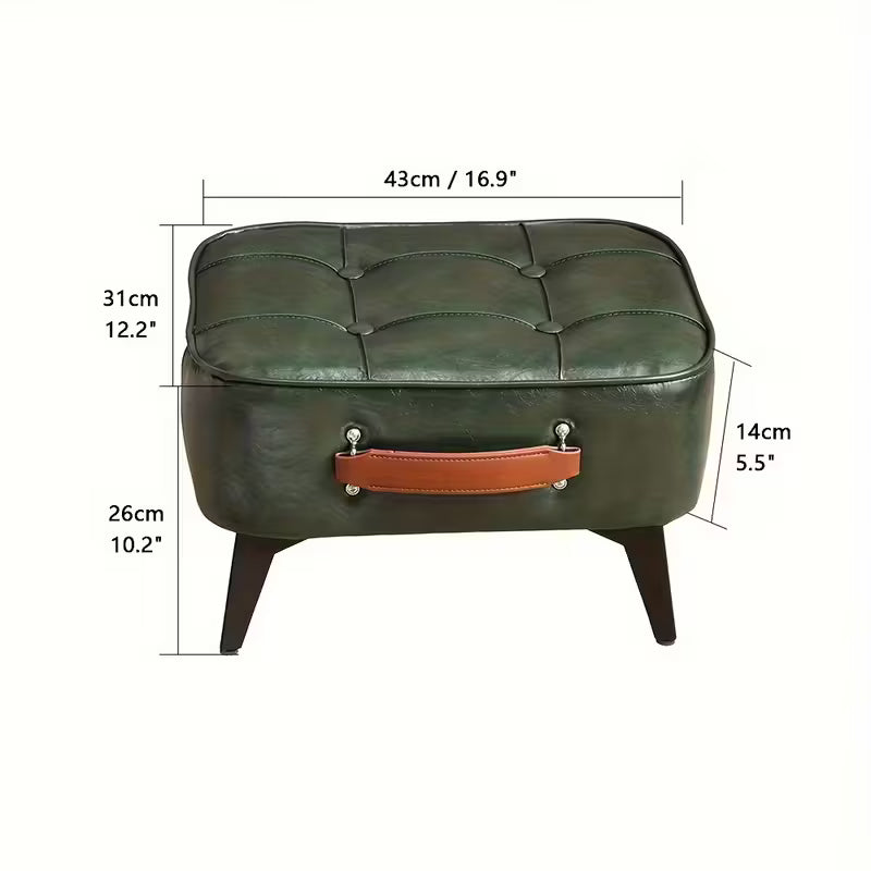 LuxeFoot™ Ottoman – Stylish &amp; Functional Faux Leather Footstool