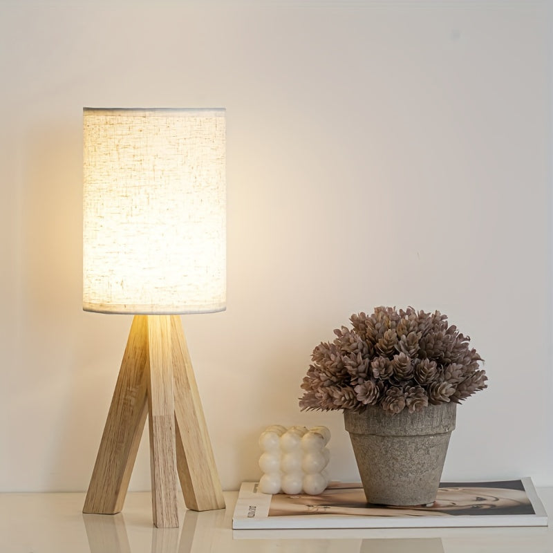 Luna Lamp | Fabric Shade Table Lamp with Solid Wood Base