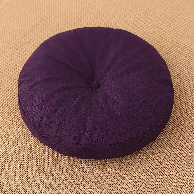 Japandi Linen Floor Cushion | Round, 40 cm, Removable Cover