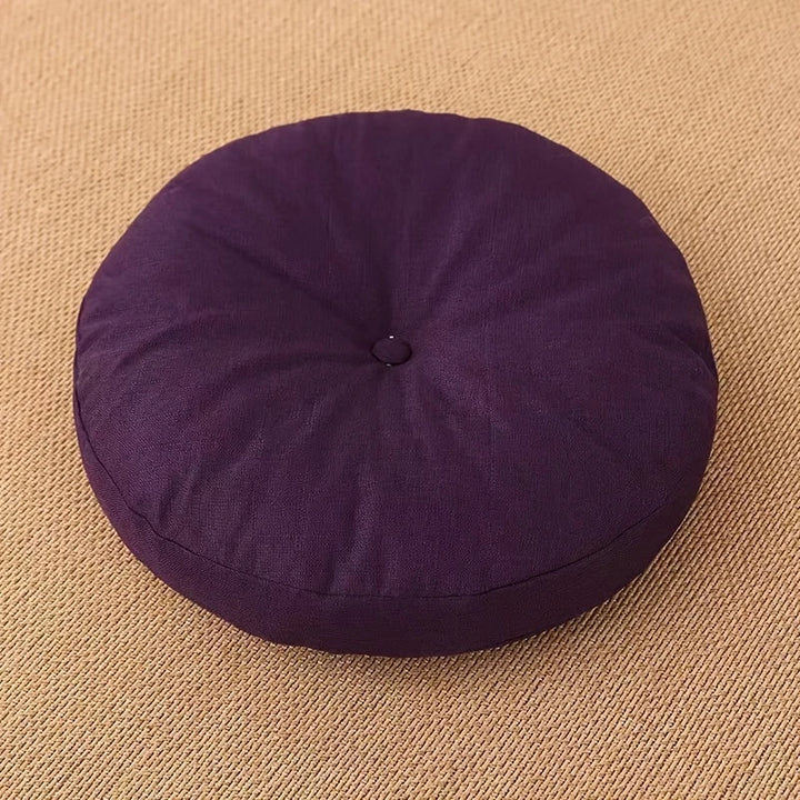 Japandi Linen Floor Cushion | Round, 40 cm, Removable Cover