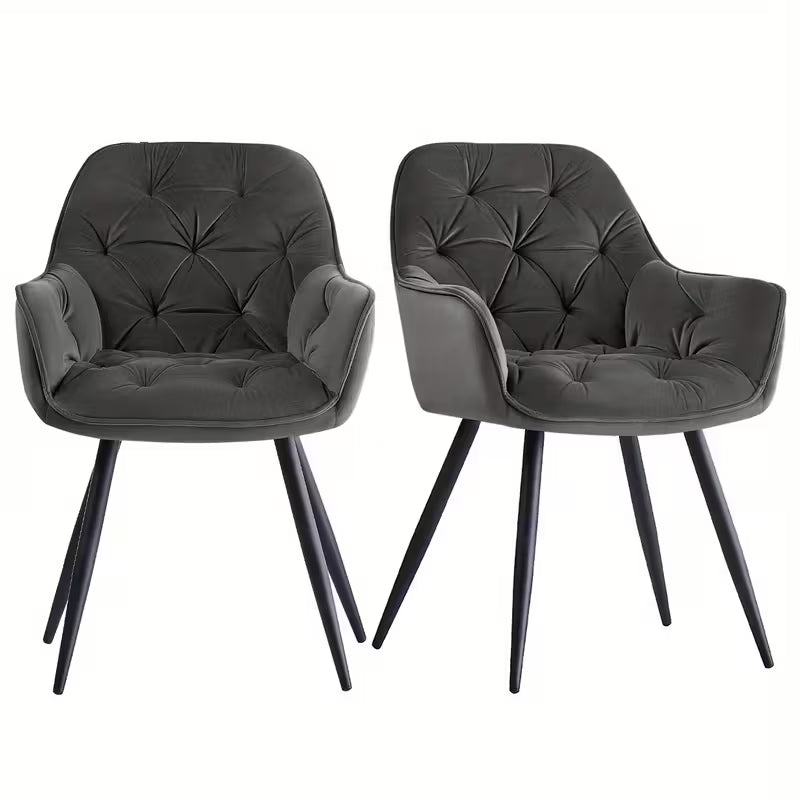 Modern Dining Chair | Velvet Upholstery &amp; Metal Legs