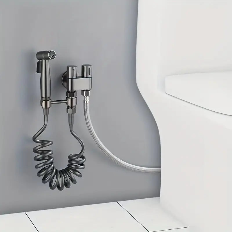 Complete Hand Bidet Set | Hygienic Shower Handset with Flexible Hose &amp; Dual Water Control
