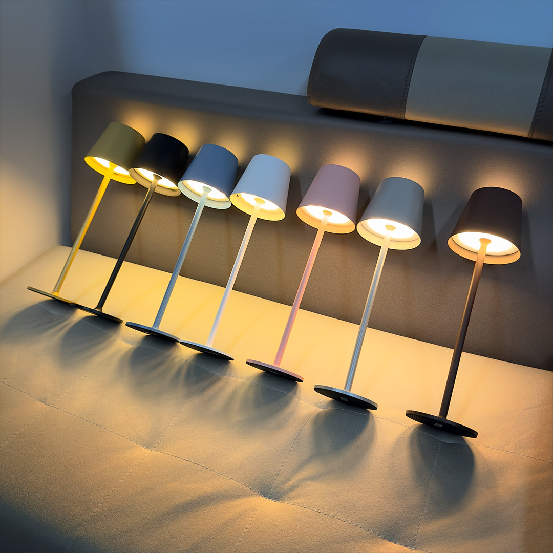 Modern Wireless Table Lamp | Dimmable &amp; Rechargeable with 3 Color Temperatures