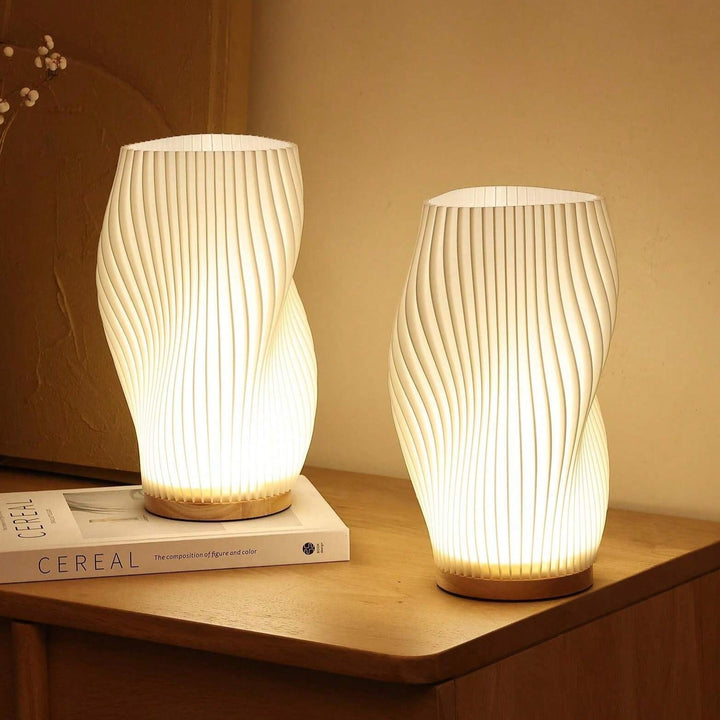 Serene Wavecrest Lamp | Modern Wave-Shaped Table Lamp | Dimmable LED &amp; USB Connection