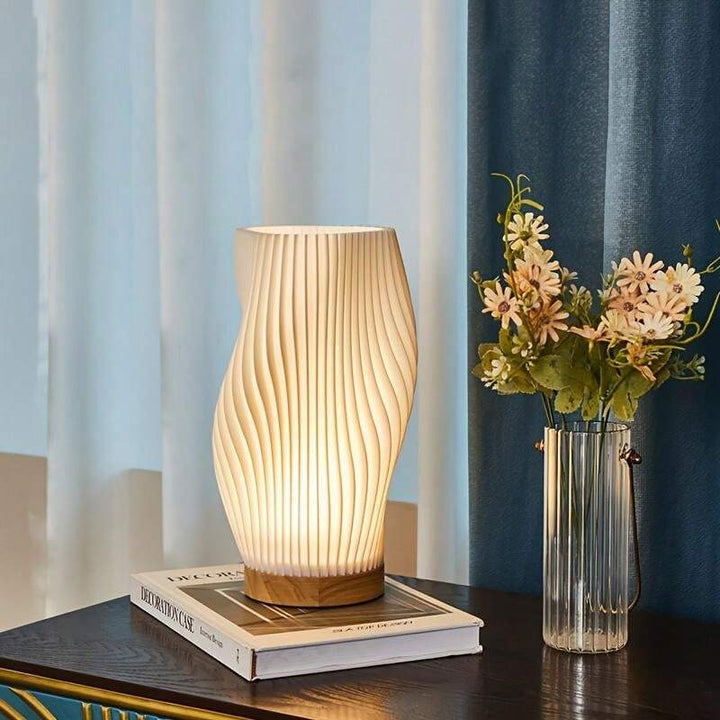 Serene Wavecrest Lamp | Modern Wave-Shaped Table Lamp | Dimmable LED &amp; USB Connection