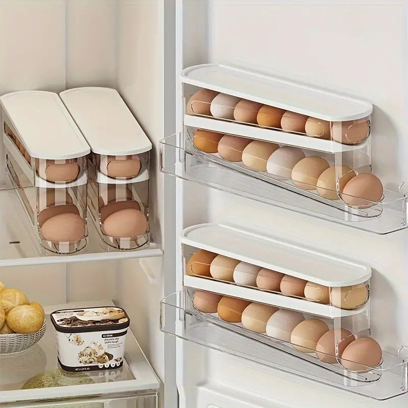 Space-saving egg holder for the refrigerator | 2 layers | Transparent