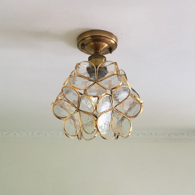 1-Light Retro Ceiling Lamp | Tiffany-Style Stained Glass, 20cm Wide