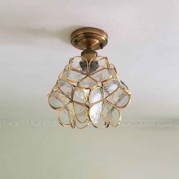 1-Light Retro Ceiling Lamp | Tiffany-Style Stained Glass, 20cm Wide