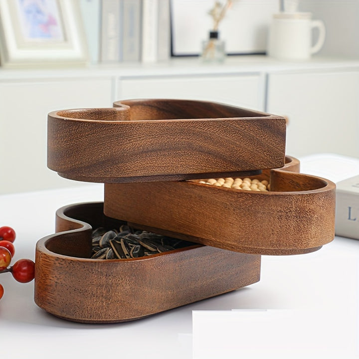 Heart-shaped Tray Made of Solid Walnut Wood | Decorative Wooden Serving Tray
