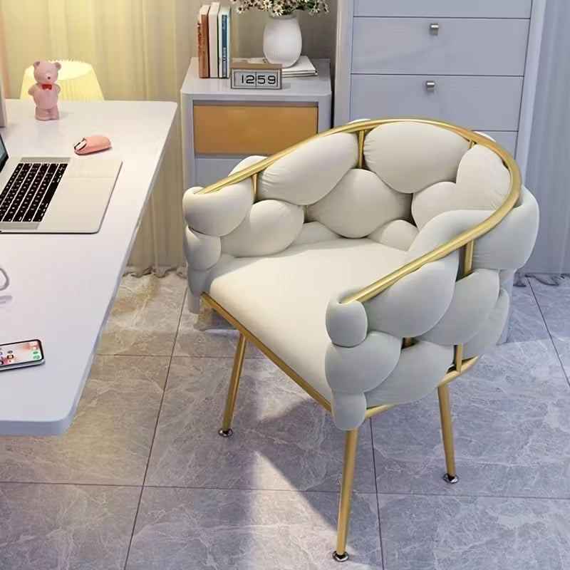 Luxurious Modern Accent Chair | Velvet Lounge Chair with Gold Frame