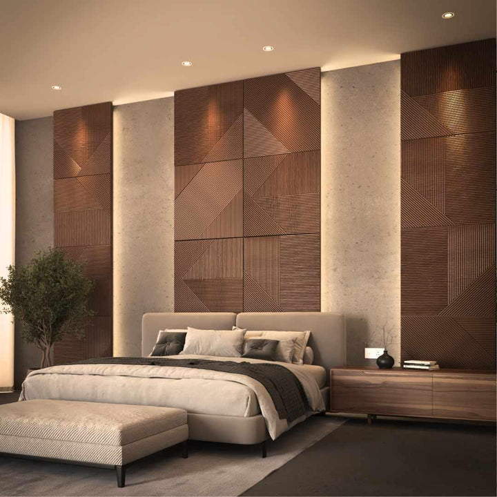 3D Wooden Wall Panels | Interior Decor | Natural Elegant Brown 