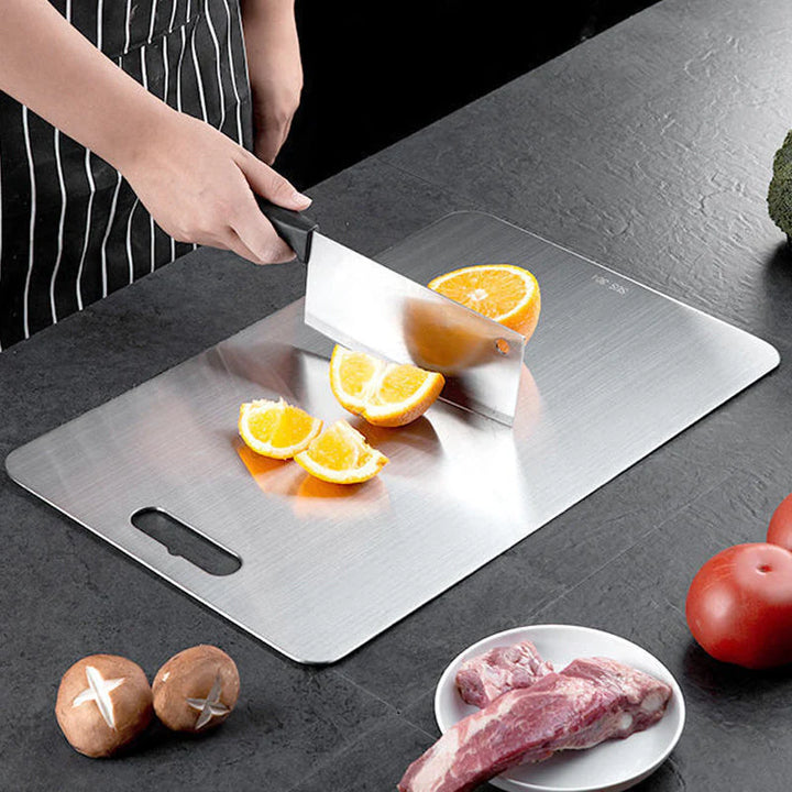 Double-sided stainless steel cutting board | Safe and without microplastics