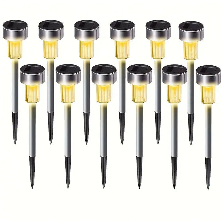 Solar LED Outdoor Lighting | Stainless Steel Garden Stake | 32 cm High