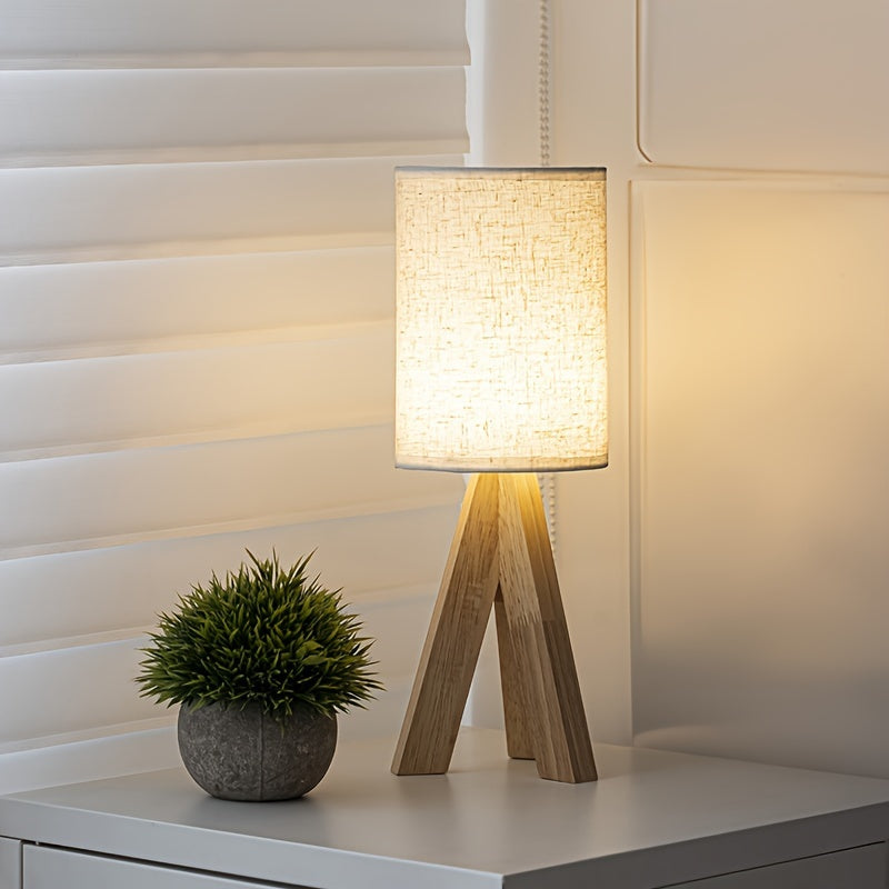 Luna Lamp | Fabric Shade Table Lamp with Solid Wood Base