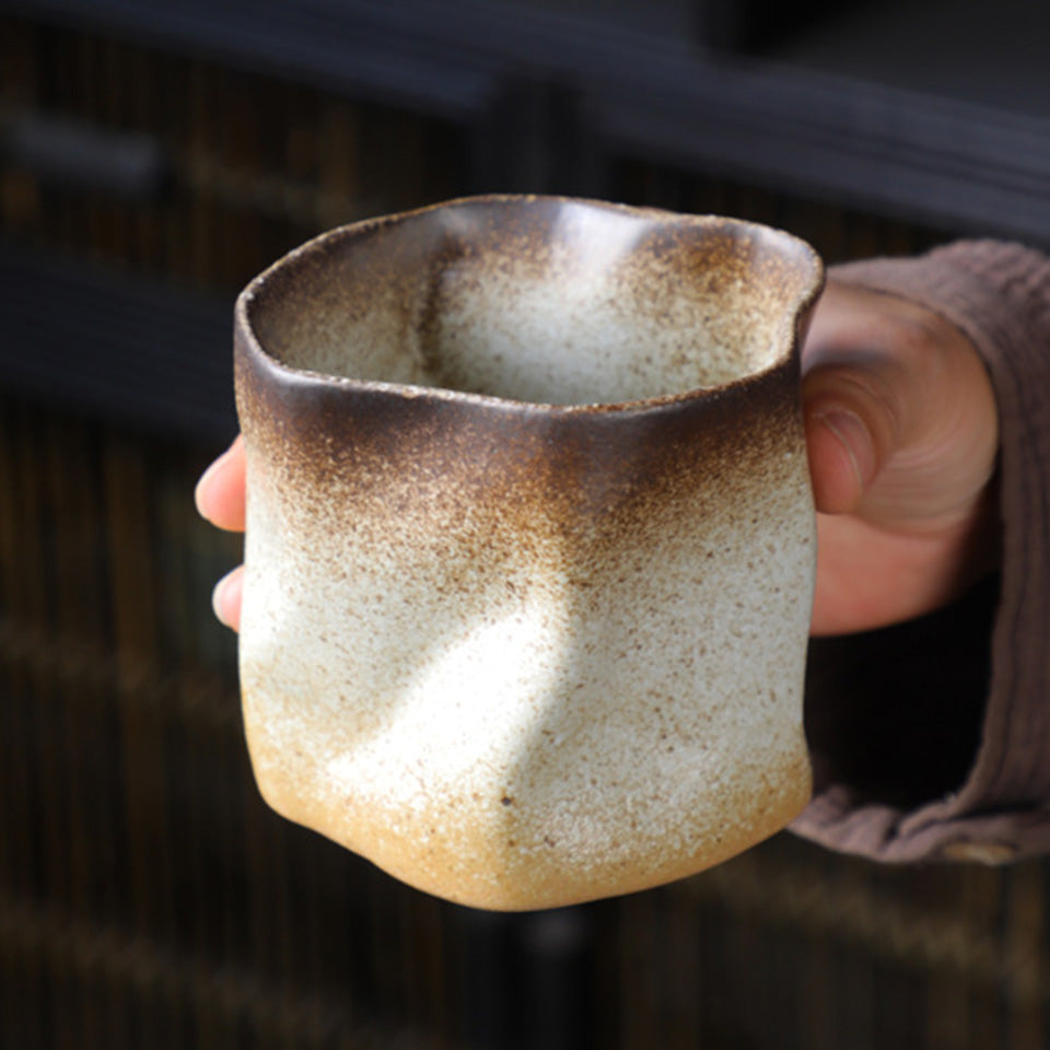 Twisted Ceramic Mug – Handmade Retro Cup (280ml)