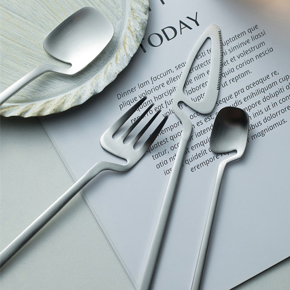 Milano Cutlery Set | Modern Stainless Steel Cutlery in Gold, Silver, or Black (4, 16, or 32-piece)