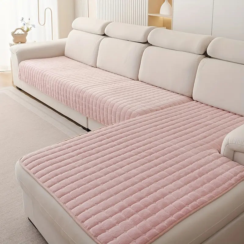 2-Piece Elegant Quilted Flannel Sofa Covers | Durable &amp; Soft