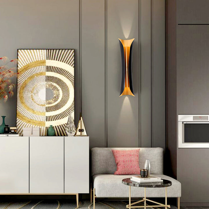 Industrial Wall Lamp Double Arm | Metal Wall Light in Black