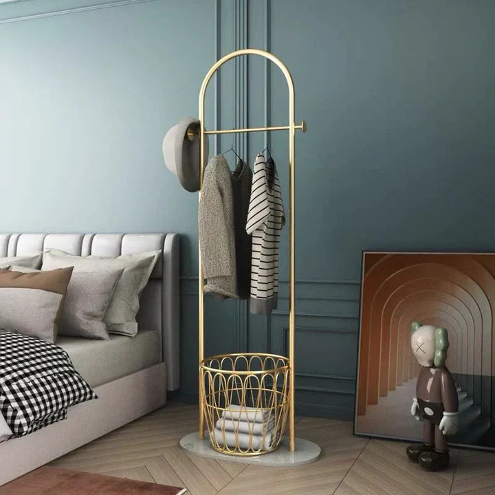 Metall-Garderobe Stehend mit Marmorfuß