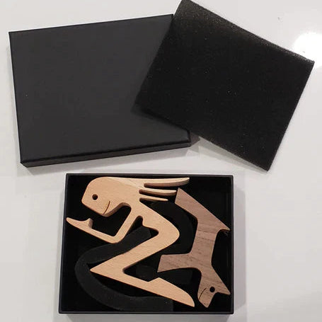 Handmade Wooden Dog Love Sculpture | Symbol of Bonding &amp; Comfort