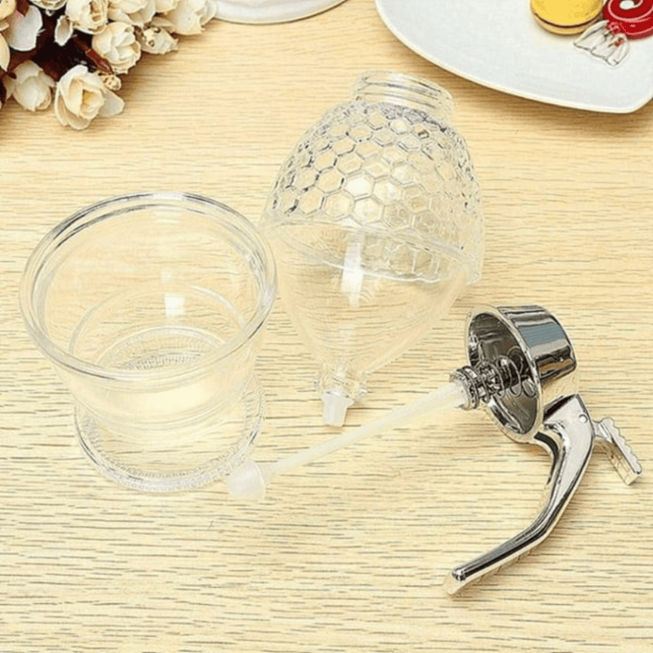HoneySaver | Honey Dispenser Kettle with No-Drip Technology | Transparent &amp; Elegant Design