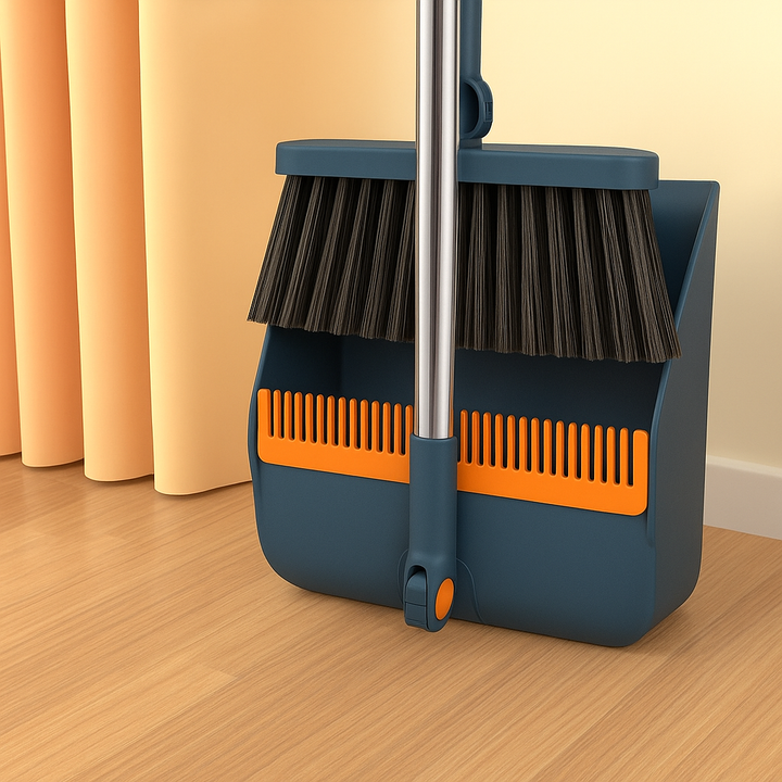 Broom and Dustpan Set with Long Handle | Easily Remove Dirt
