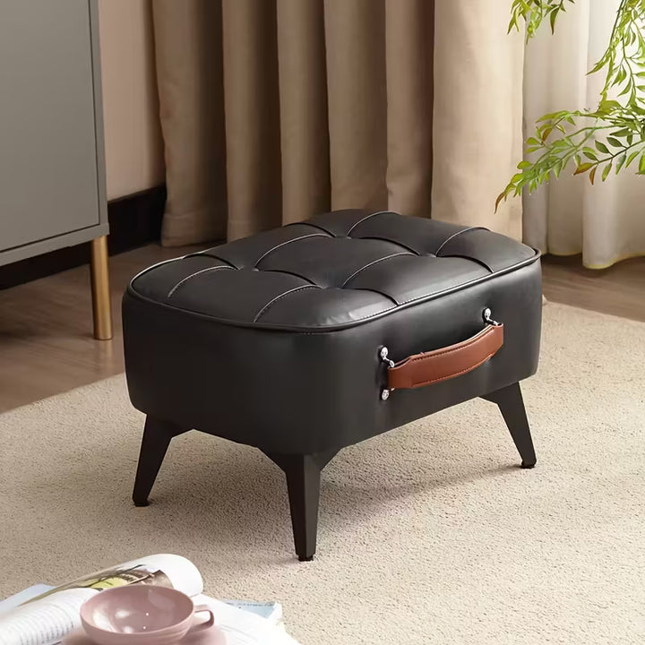 LuxeFoot™ Ottoman – Stylish &amp; Functional Faux Leather Footstool