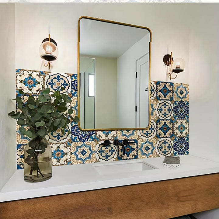 DIY Moroccan Tile Stickers | Waterproof PVC Wall Stickers for Kitchen &amp; Bathroom