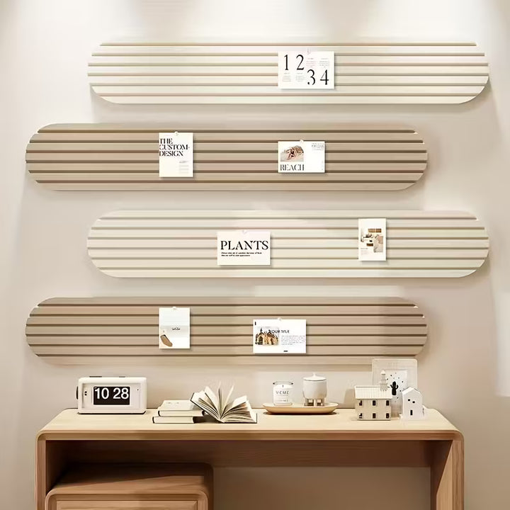 SoftStrips™ Self-Adhesive Felt Wall Panels (4 pieces) | Sound-absorbing &amp; Noticeboard in one