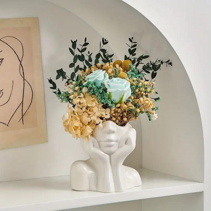 Ceramic Abstract Vase | Modern Design with Face