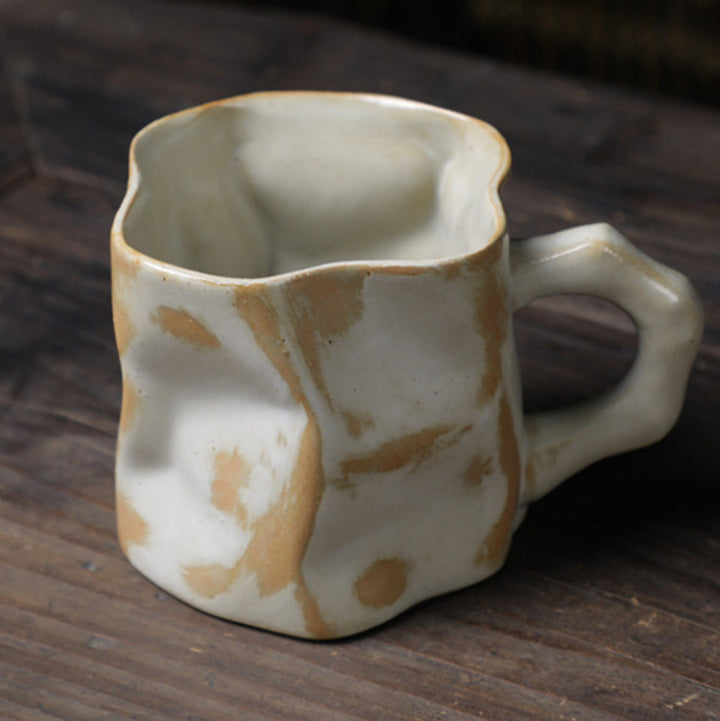 Twisted Ceramic Mug – Handmade Retro Cup (280ml)