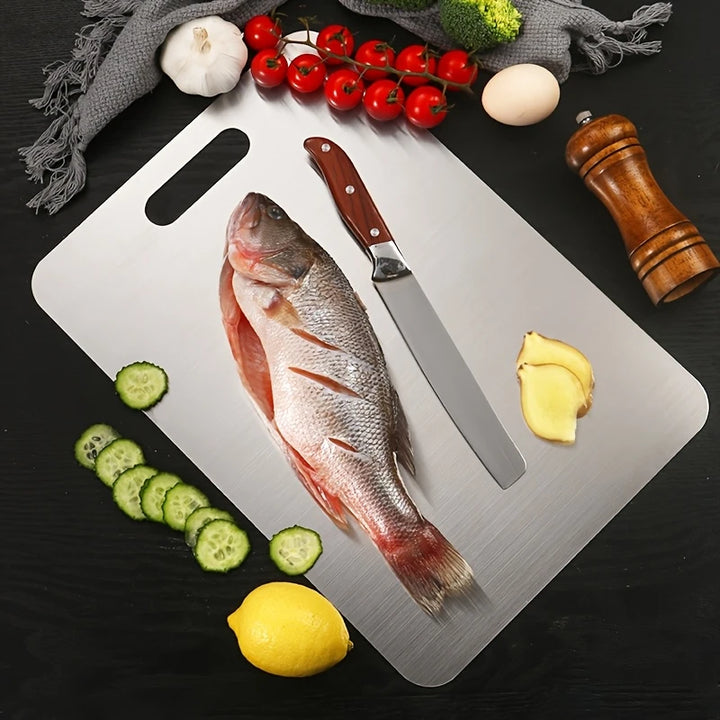 Double-sided stainless steel cutting board | Safe and without microplastics