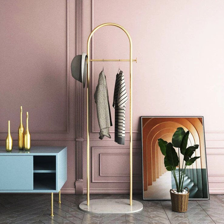 Metall-Garderobe Stehend mit Marmorfuß