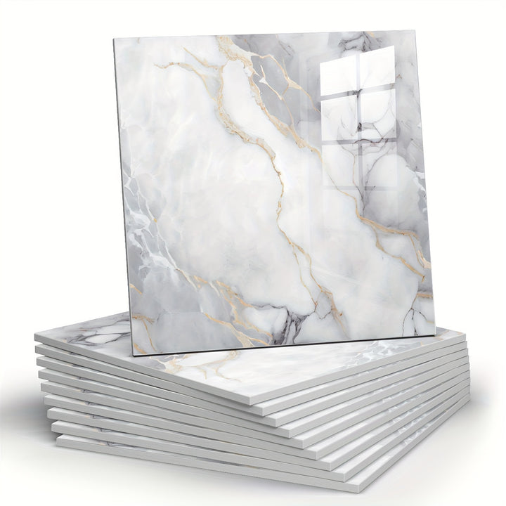 MarbleStick | Self-Adhesive Faux Marble Wall Tiles – Pack of 10
