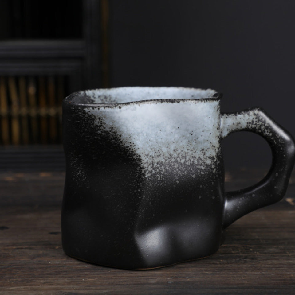 Twisted Ceramic Mug – Handmade Retro Cup (280ml)