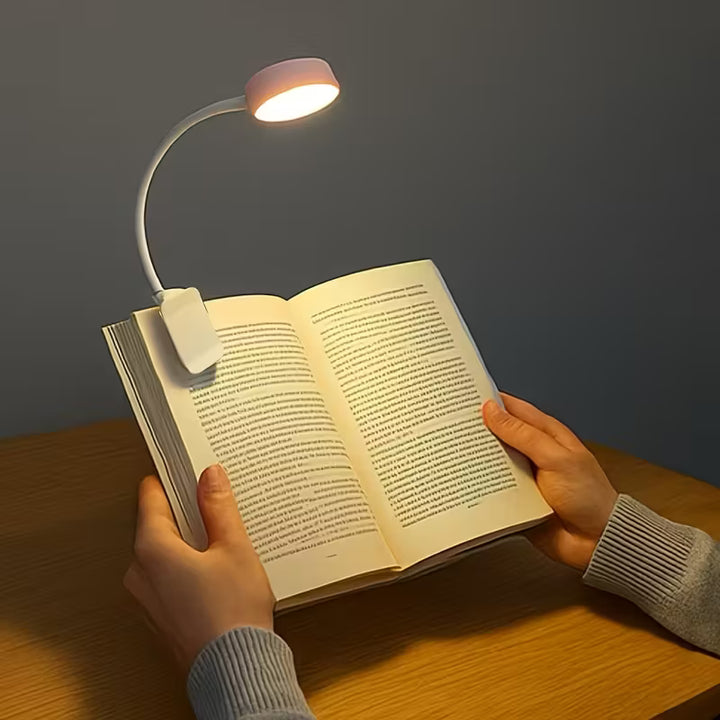 FlexiRead™ Clip-On Reading Light – Dimmable LED with 3 Colors for Reading