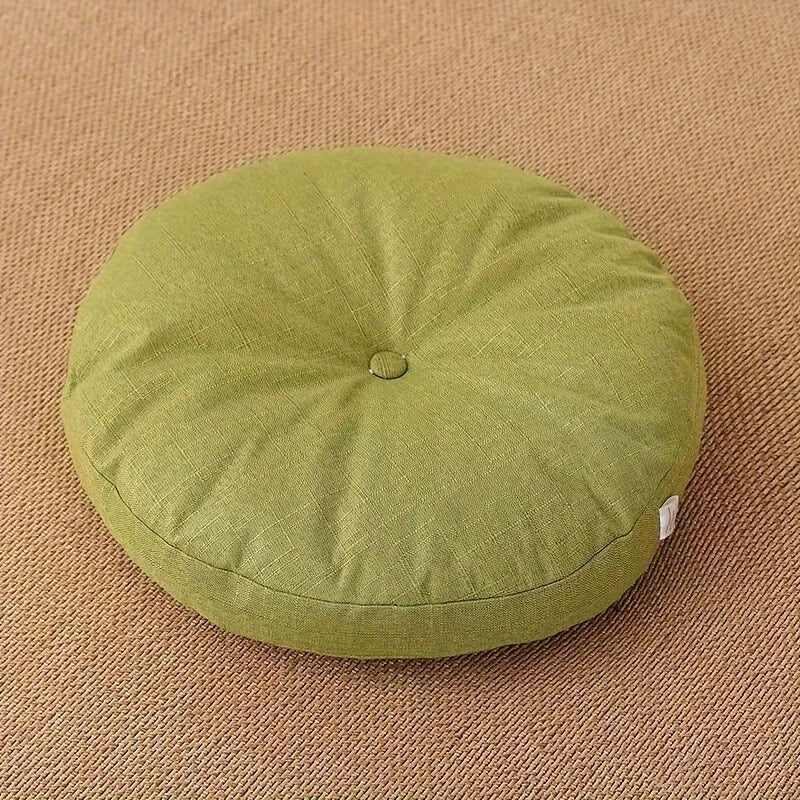 Japandi Linen Floor Cushion | Round, 40 cm, Removable Cover