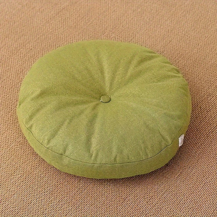 Japandi Linen Floor Cushion | Round, 40 cm, Removable Cover