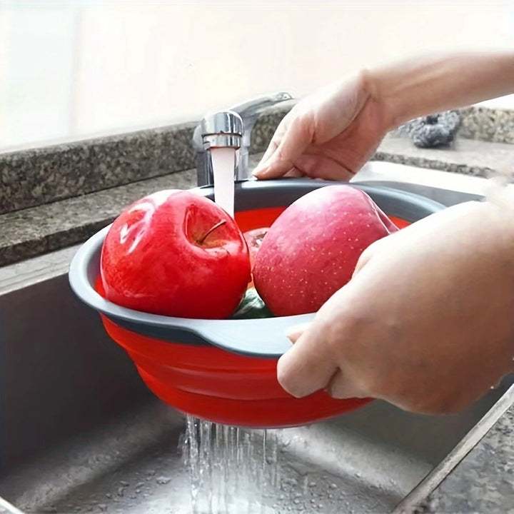 Round Silicone Drip Tray | Collapsible | For Pasta, Vegetables &amp; Fruit