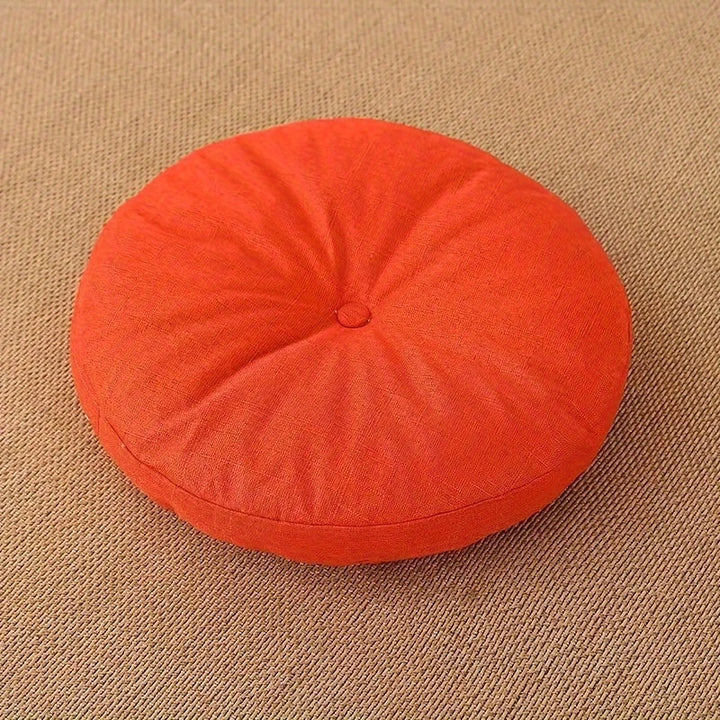 Japandi Linen Floor Cushion | Round, 40 cm, Removable Cover