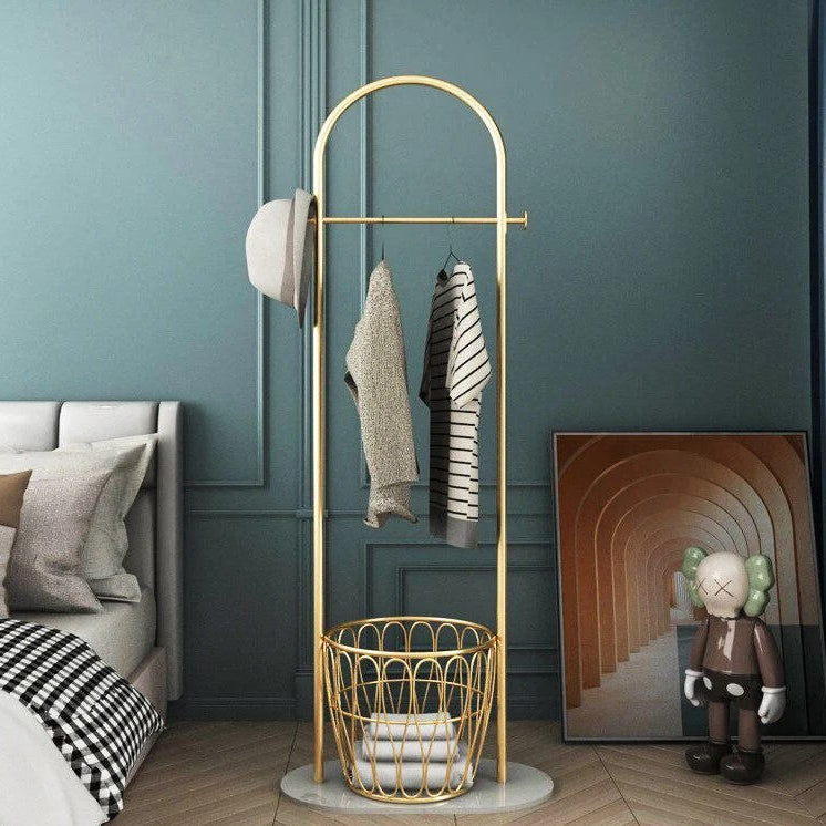 Metall-Garderobe Stehend mit Marmorfuß