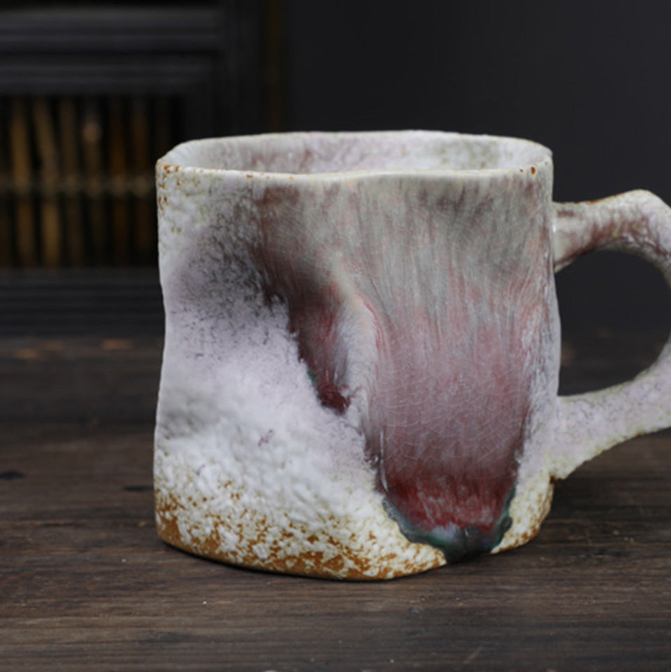 Twisted Ceramic Mug – Handmade Retro Cup (280ml)