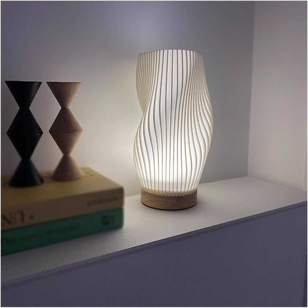 Serene Wavecrest Lamp | Modern Wave-Shaped Table Lamp | Dimmable LED &amp; USB Connection