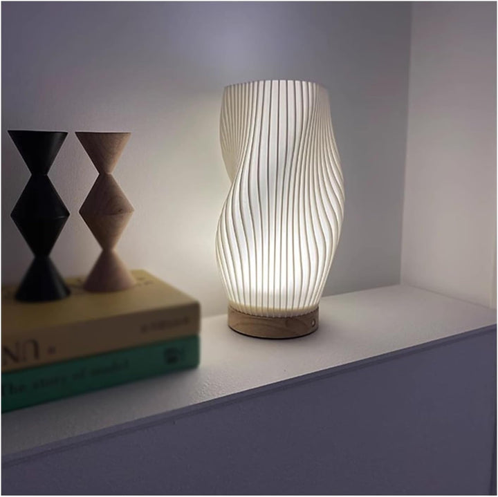 Serene Wavecrest Lamp | Modern Wave-Shaped Table Lamp | Dimmable LED &amp; USB Connection