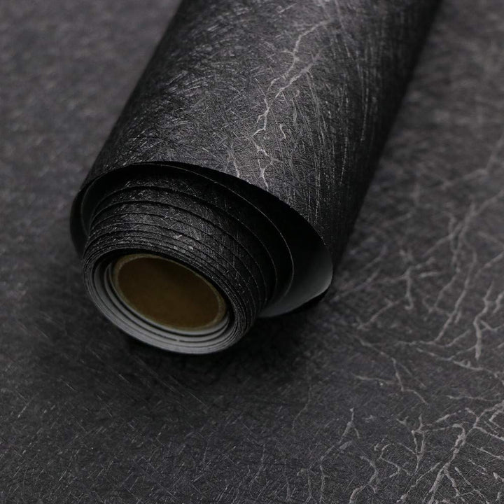 Nero Graffiato | Self-adhesive PVC Wallpaper Black