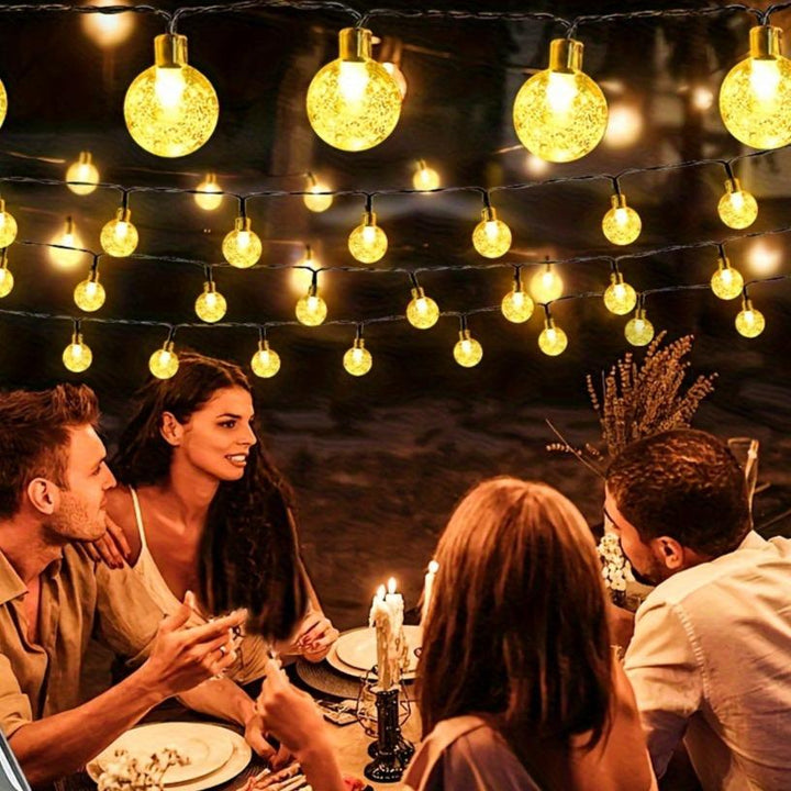 Solar Crystal Ball Bubble Light String | 20–100 LED Solar Powered Light String