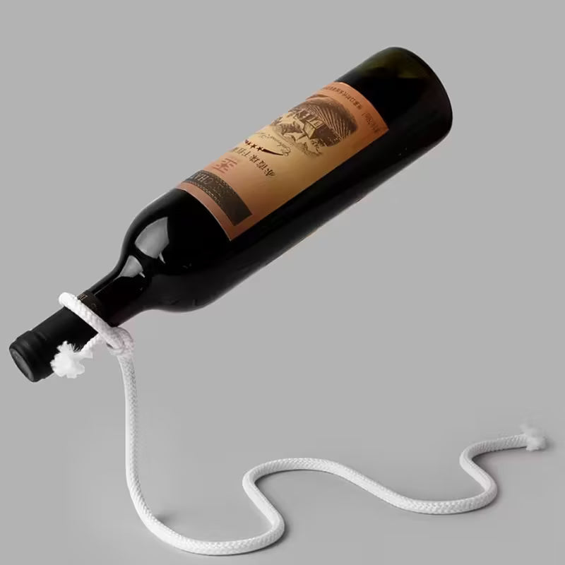 MagicWine™ Floating Wine Holder – Stainless Steel Illusion Wine Rack in Rope Shape