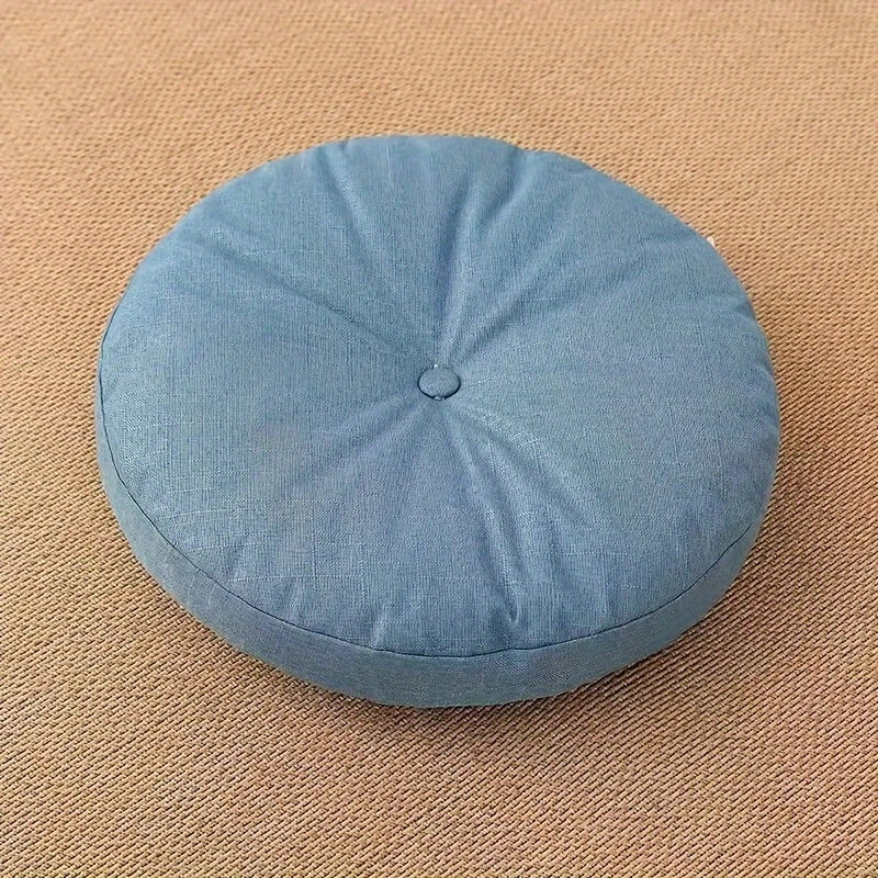 Japandi Linen Floor Cushion | Round, 40 cm, Removable Cover