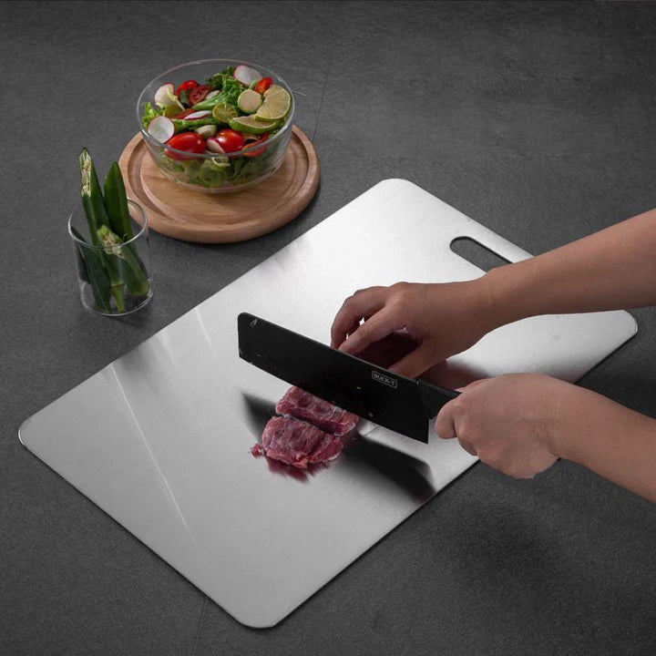 Double-sided stainless steel cutting board | Safe and without microplastics